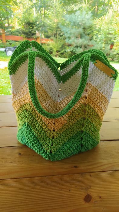 Tulipan torba siatka shopperka ze sznurka ombre