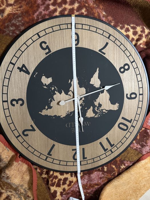 Relógio Mundo Madeira Parede