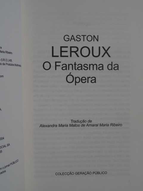 O Fantasma da Ópera de Gaston Leroux