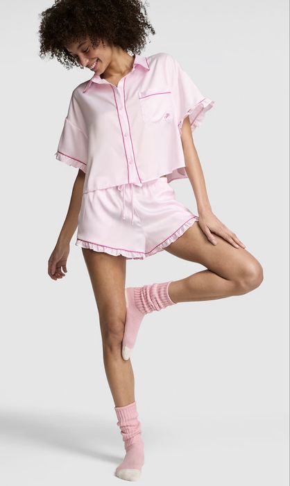 Розкішна сатинова піжама від Victoria’s Secret, Pink! Розмір Xs, S, M