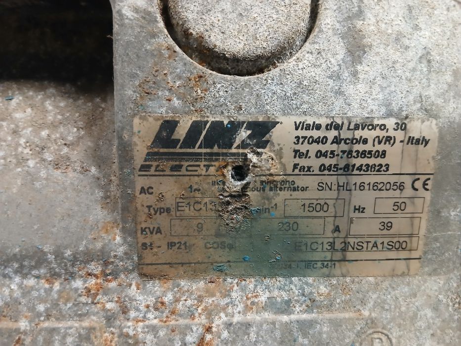 Prądnica z agregatu prądotwórczego Linz 9kVA