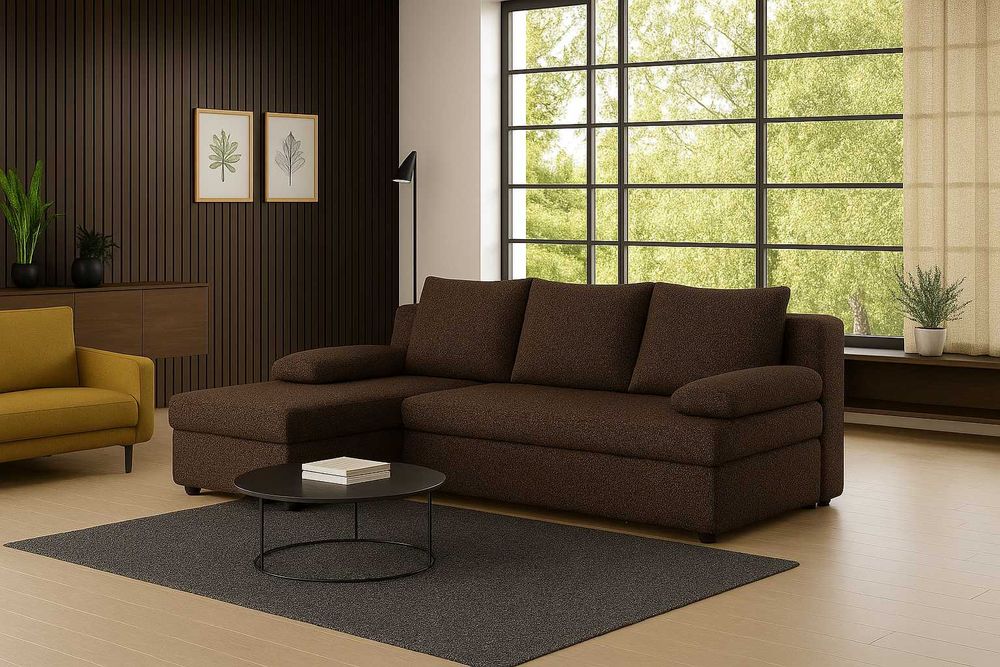 Narożnik Do Salonu BOSS Kanapa Sofa Rozkładana 2 Pojemniki Na Pościel