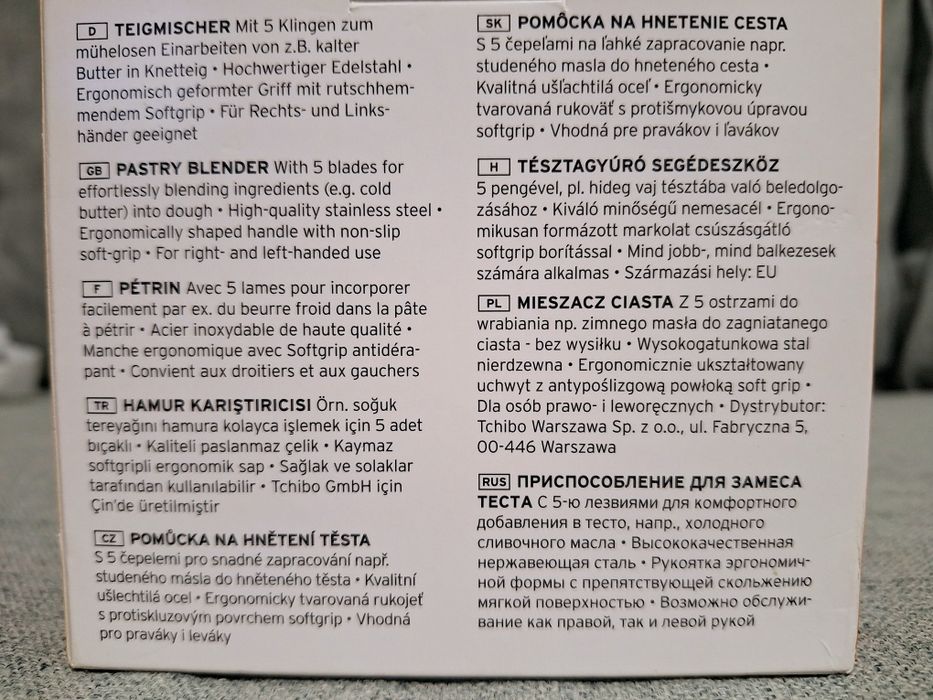 Siekacz rozdrabniacz mieszacz do ciasta masła Tchibo nowy