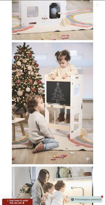 Kitchen helper 3w1 pomocnik kuchenny dla dzieci tablica krzesło stolik