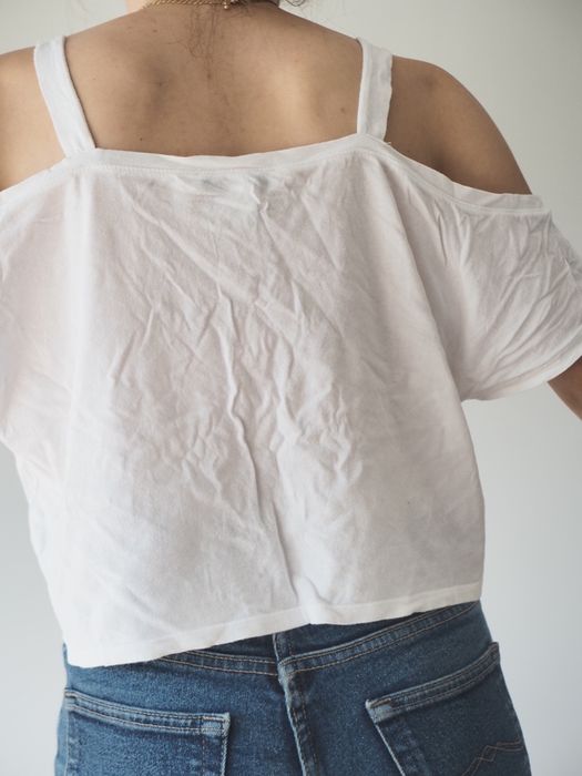 Biała koszulka bluzka oversize Forever 21