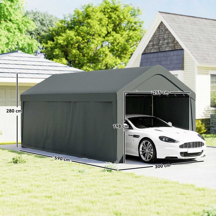 Garagem de exterior 590x300x280 cm portas 255x198 cm