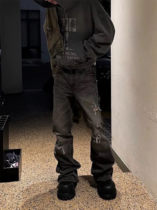 Клеш джинсы архив винтаж distressed flaired jeans фешн opium sk8 y2k