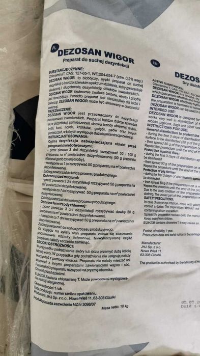 Dezosan Wigor do suchej dezynfekcji paleta 1000kg DOSTAWA GRATIS