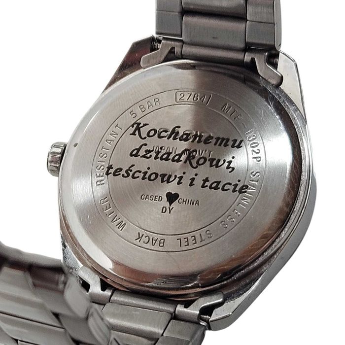 Zegarek Casio 2784 MTP-1302P zielona tarcza grawer