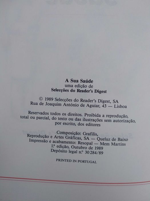 Livro Enciclopédia " A sua Saúde " de Selecções do Reader's Digest