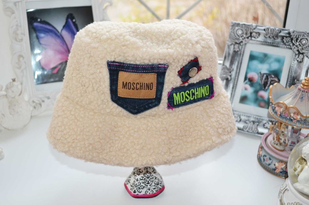Плюшевая шляпа панама Moschino Москино капелюх