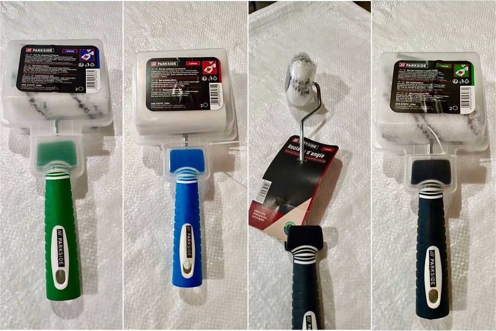 Набор валиков (6 шт+ручка) 100мм для лазури/краски, угловой PARKSIDE