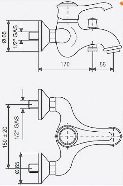 Смеситель EMMEVI TIFFANY для ванной BC6001 (Италия)