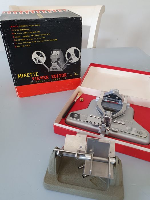 Aparelho p/ visionar fita de 8mm da Minette View Editor + acessórios