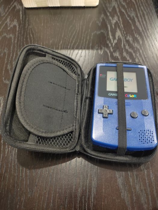 Conjunto Gameboy Color Roxa com cabo link carregador USB e bolsa de proteção