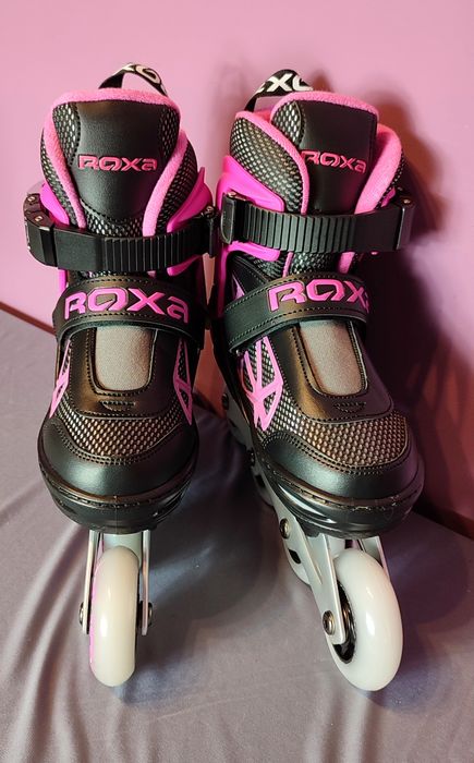 Fabrycznie NOWE - rolki ROXA Heart Alu Kid - r. 35-38 - świecące kółka