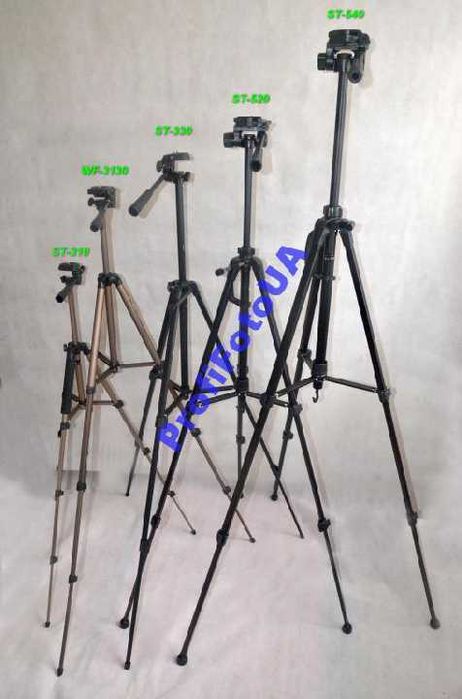 Штатив ST-330 для фотовідеокамери та лазерного рівня- вис. 50-138см