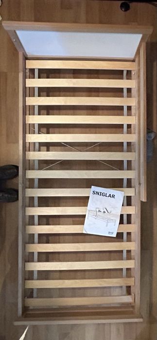 Estrutura cama c/estrado 70x160 cm SNIGLAR e colchão espuma