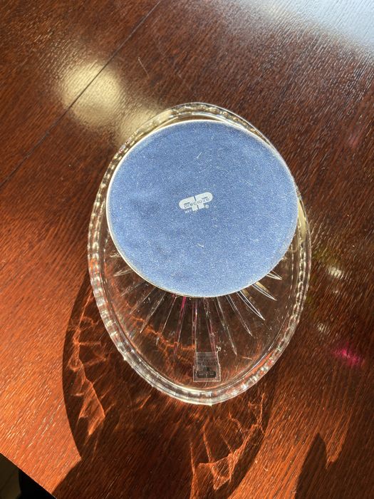 Patera kryształowa na posrebrzanej nóżce