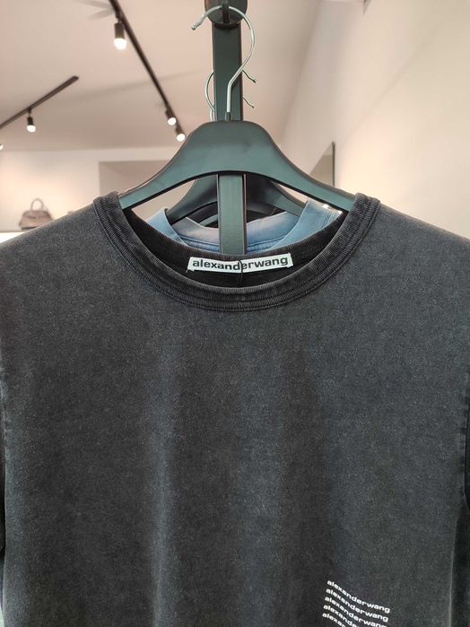 Футболка Alexander Wang Acid Wash Tee In High Twist Jersey