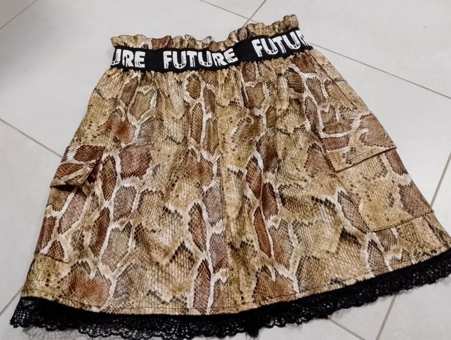 Spódnica skórzana w panterkę