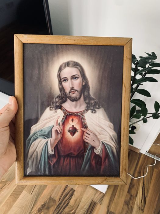 Piękny stary obraz religijny obrazek Jezus