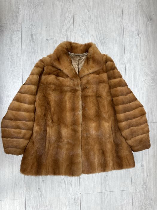Futro naturalne z lisa plaszcz kożuch rudy lis