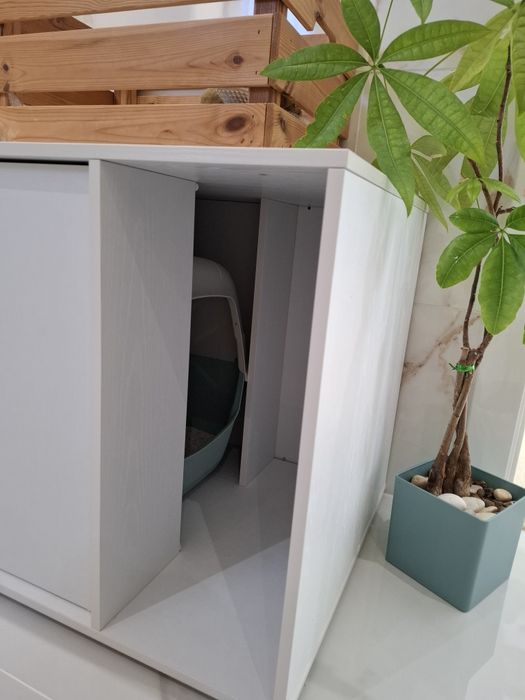 Armário com portas  para caixa de areia para gatos