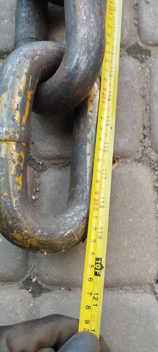 Łańcuch stalowy fi 34 mm , pancerny 300cm , około 70 kg