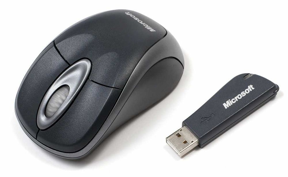 Mysz optyczna Microsoft Wireless Notebook Optical Mouse 4000 1000 DPI ciemnoszara Nowa Pudełko Płuta CD Pen Adapter odbiornik USB Zobacz Unikat !