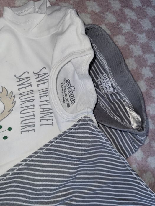 Komplet 3 części body spodnie chustka małpka r. 74