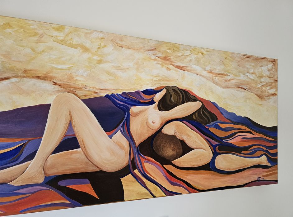 Tela pintada à mão 140x60