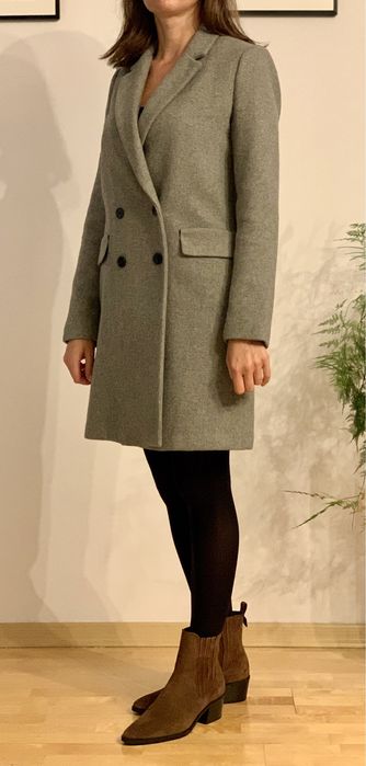 Szary klasyczny płaszcz, Zara
