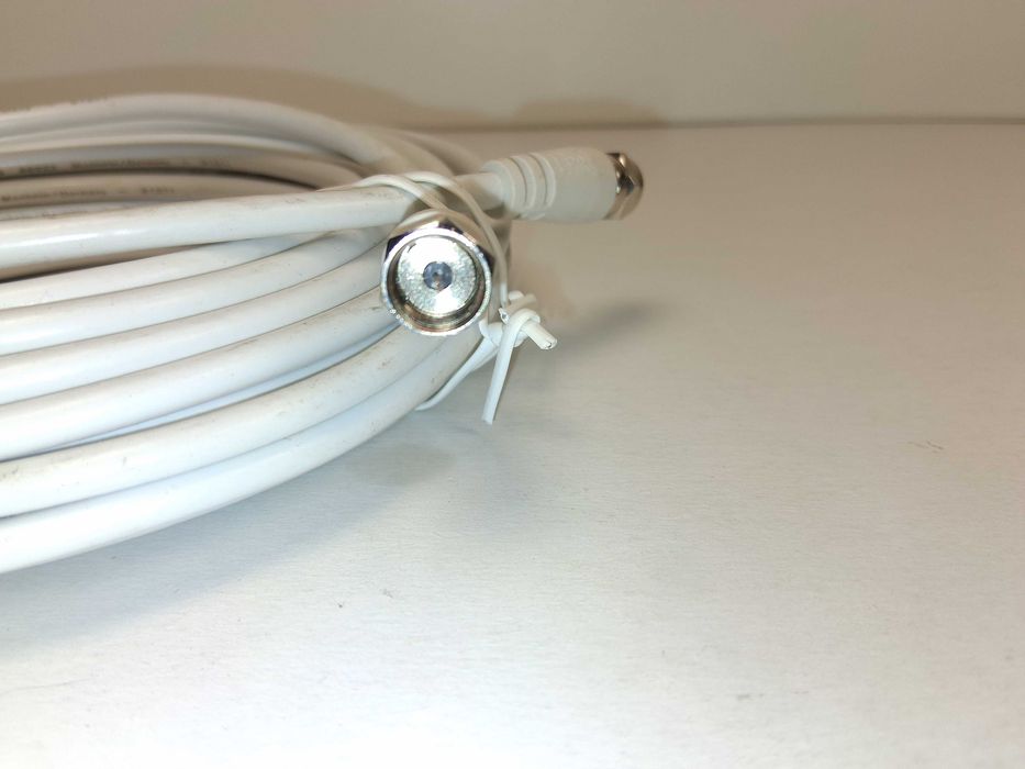 N273 Kabel Satelitarny Antenowy Hama F-Plug F-Stecker 10m 85dB Biały