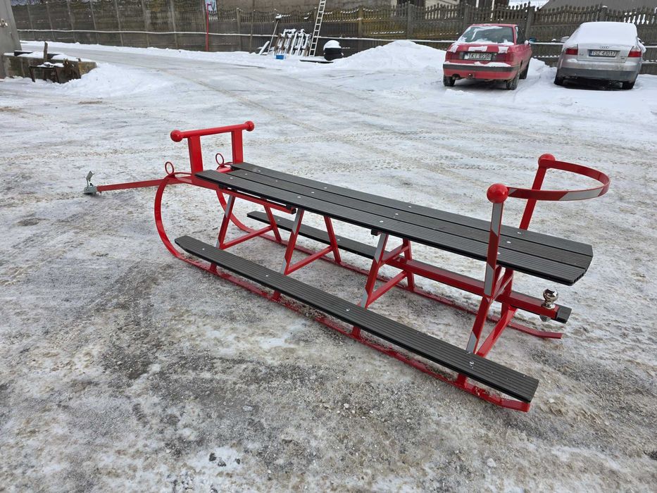 Sanki Kuligowe / Masywne Duże Sanie do Quada Traktora Siedzisko 195cm