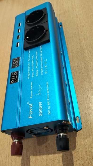 Инвертор Foval 2200 2600 3000 Вт ЧИСТЫЙ синус інвертор преобразователь