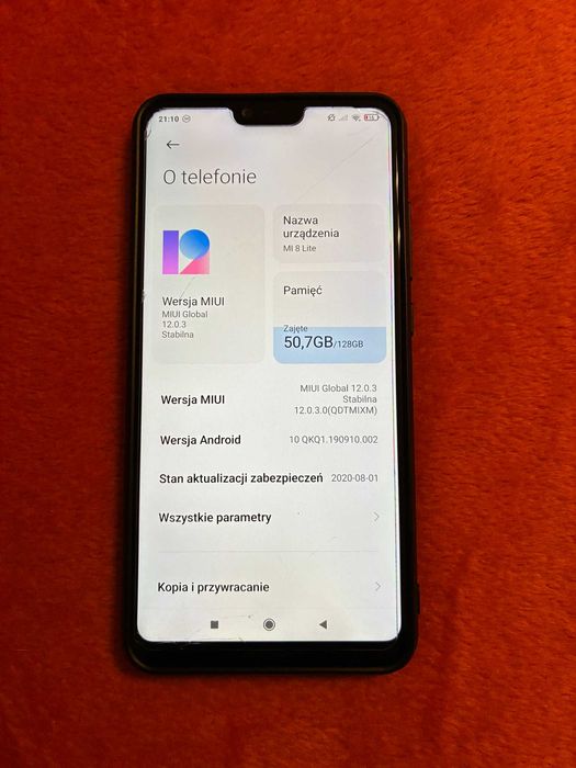 Xiaomi Mi 8 Lite 4/64GB Dual SIM + etui + szkło + pudełko