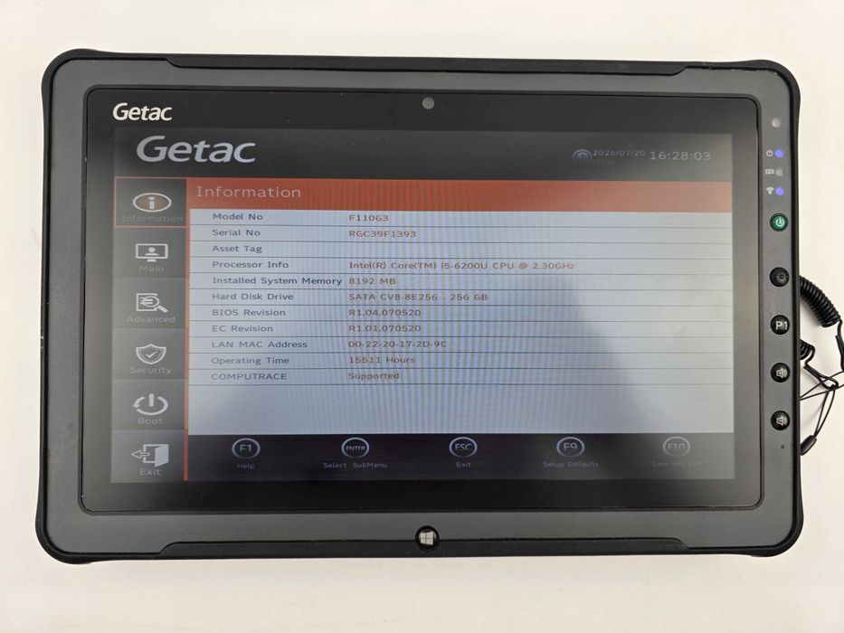 Відмінний захищений планшет Getac F110 G3 (i5-6200U) 8/256 LAN