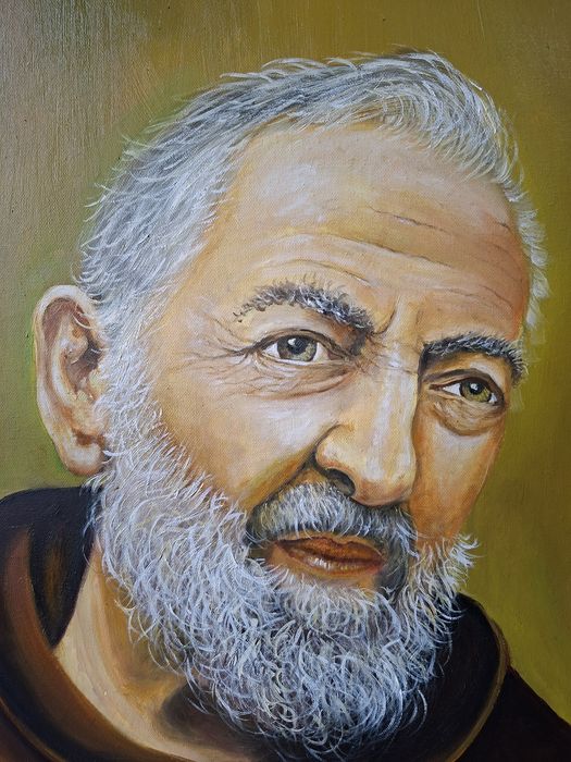 Święty ojciec Pio obraz olejny 130x80