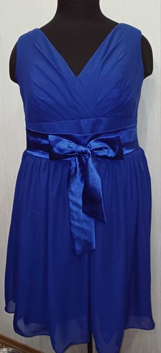 Сукня-міді вечірня Gala глибоко синього кольору плюс-сайз (Plus-size)