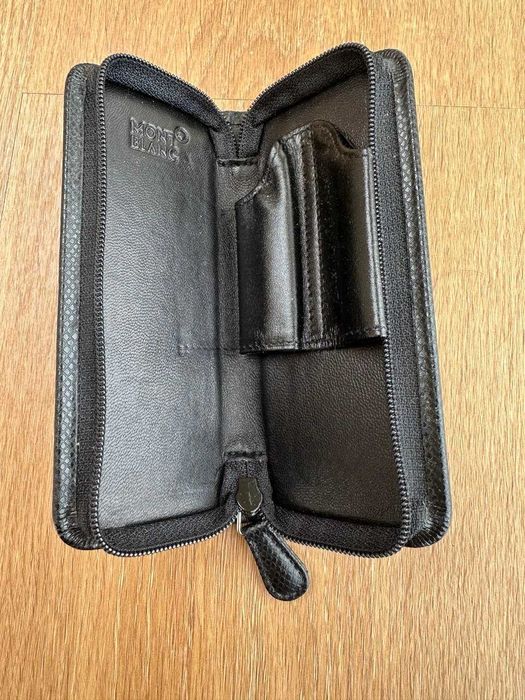 Porta-canetas Montblanc Meisterstück para 2 canetas com fecho zip — Luxo Clássico