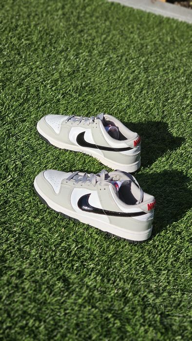 Sapatilhas Nike Dunk Low Pretas, Cinzentas e Brancas (brilho)