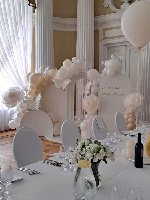 Dekoracje balonowe, scianki na komunie, chrzest, roczek, Warszawa