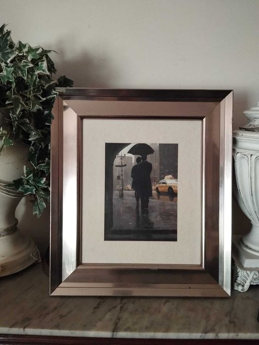 Quadro com Moldura Prateada