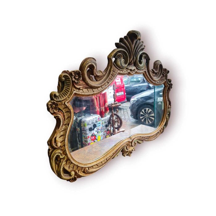 Consola c/ Espelho Estilo Rococó (Revival séc. XX) — Madeira Entalhada