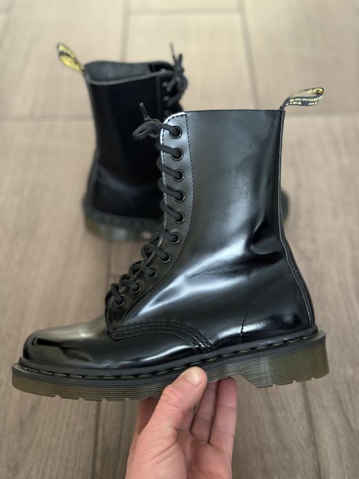 Dr. Martens 1490 Black Patent Lamper Mid Calf Boots 36 р