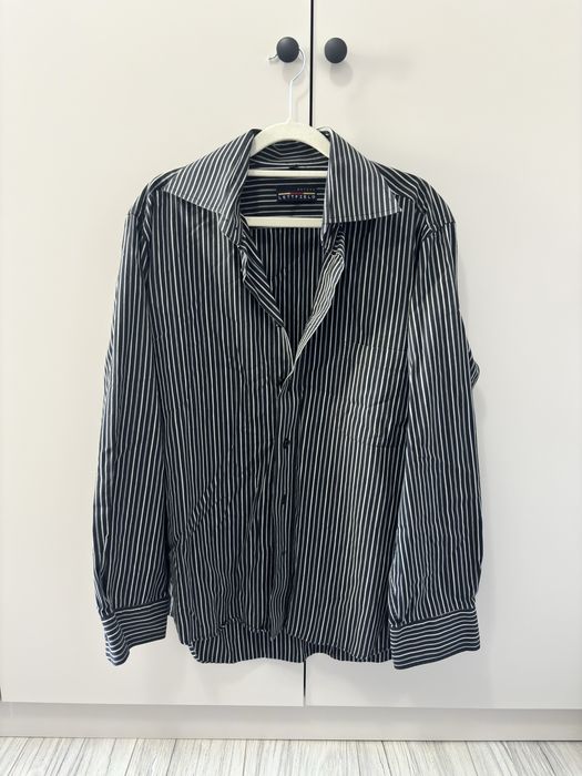 Męska koszula w paski, długi rękaw L XL