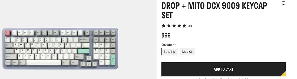 Drop + MiTo DCX 9009 Keycap Set - Teclas para teclado mecanico