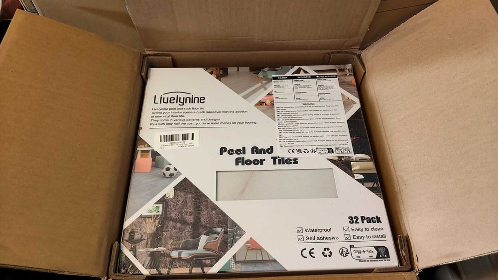 Livelynine Płytki Winylowe Samoprzylepne 30x30 cm 32 szt. 2,88 m²