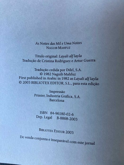 As Noites das Mil e Uma Noites, de Naguib Mahfuz